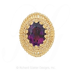 GS334 AMY - 14 Karat Gold Amethyst Slide 